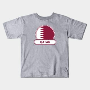 Qatar Country Badge - Qatar Flag Kids T-Shirt